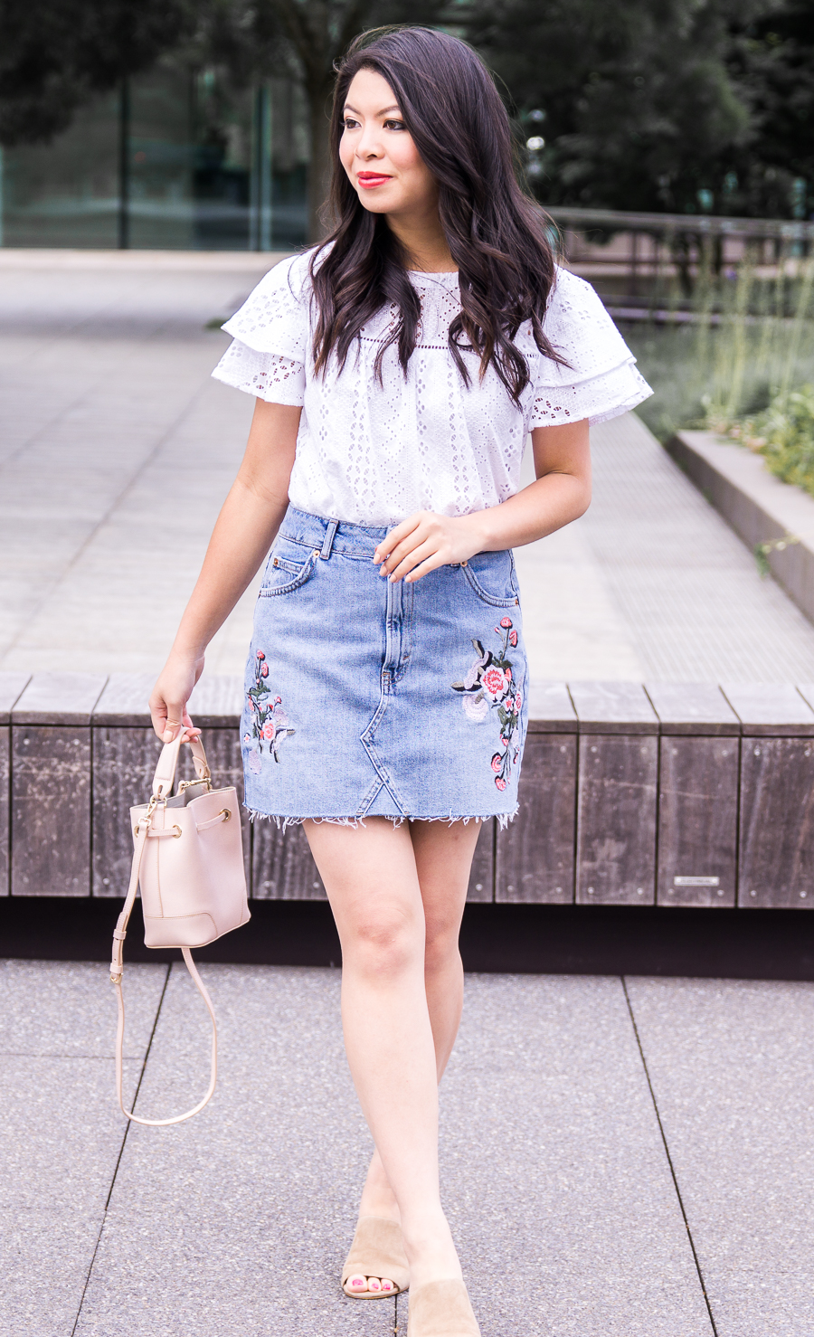cute jean skirt outfits for summer