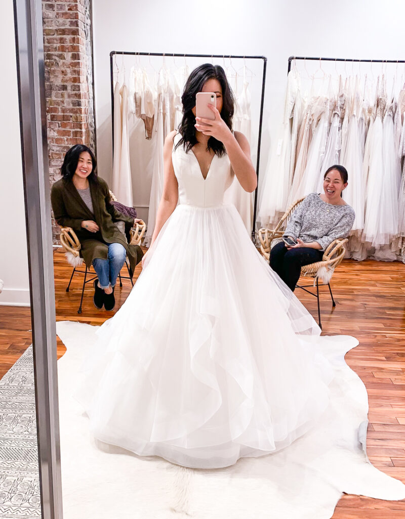 wedding dress shopping with the bride